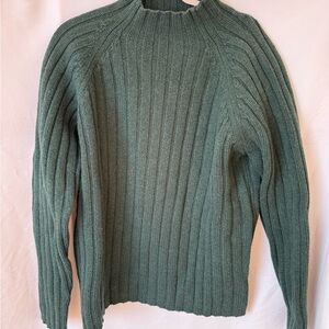 J. Crew Ribbed Sage Green Turtleneck Sweater